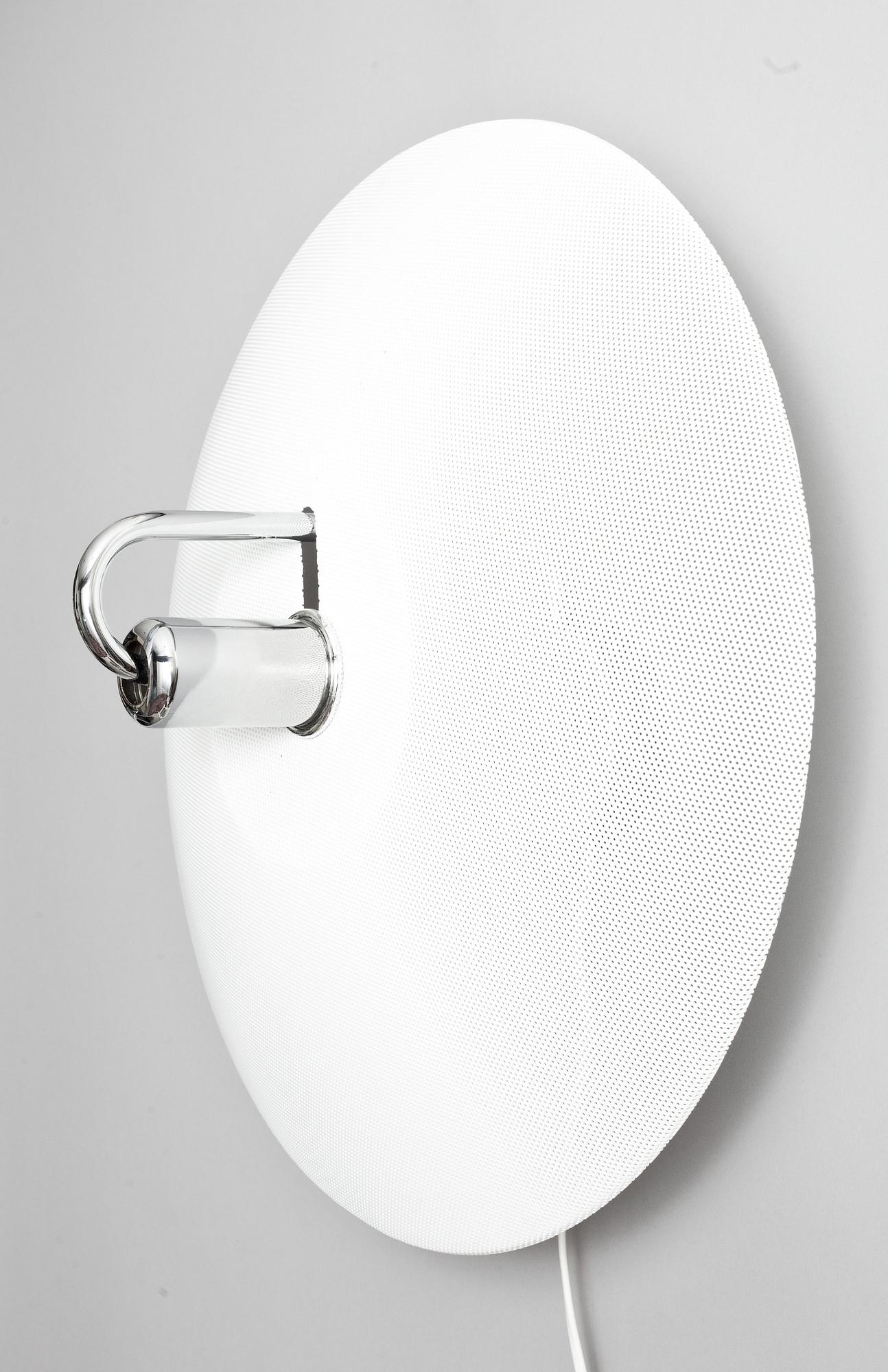 VÄGGLAMPA, "Zero", design Börge Lindau, 1900-talets andra hälft. Diam 50 cm.