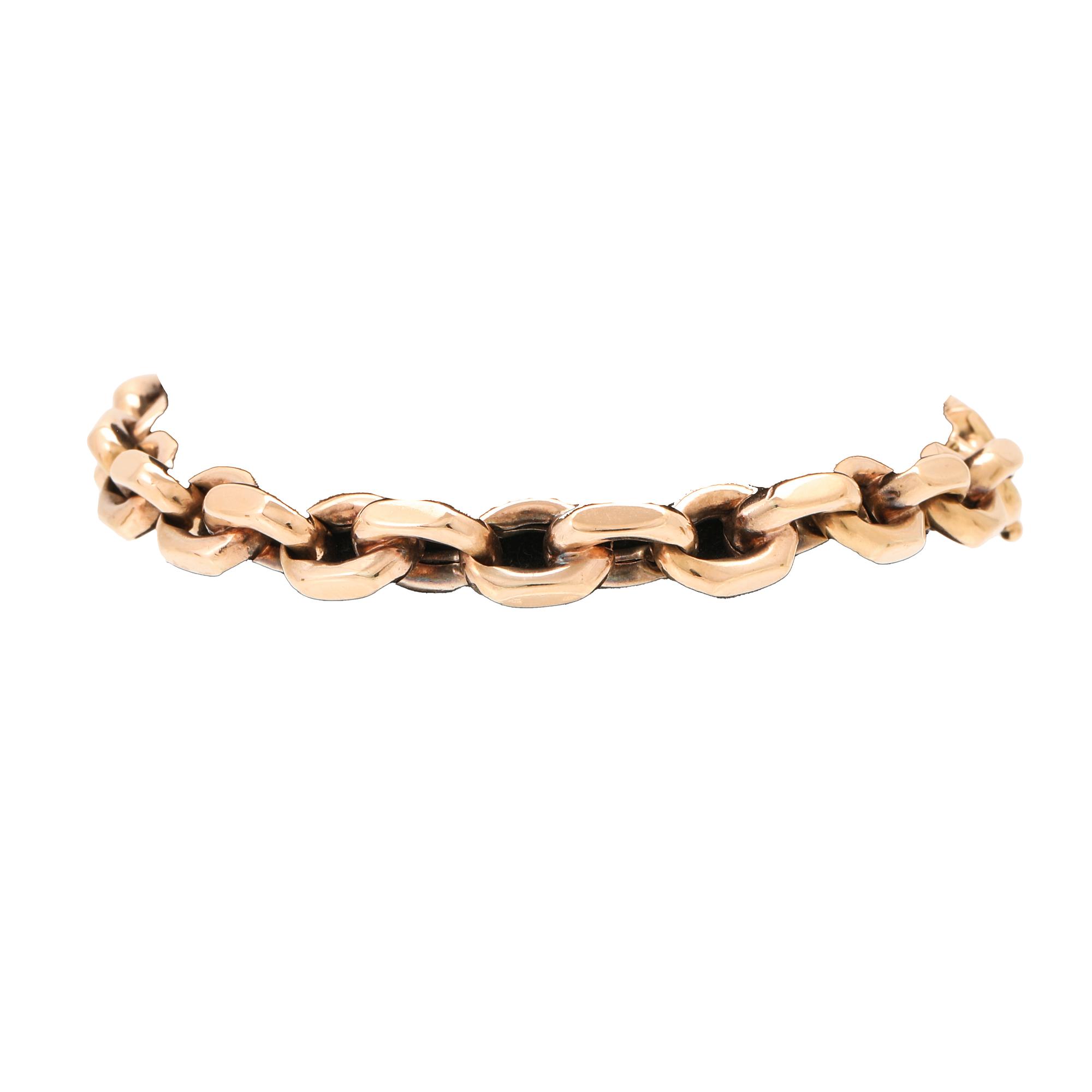 An 18K gold anchor link bracelet.
