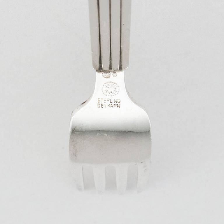 Sigvard Bernadotte, a set of 83 pcs of 'Bernadotte' sterling and stainless steel flatware, Georg Jensen & Wendel, Copenhagen 1945-51, -1977.