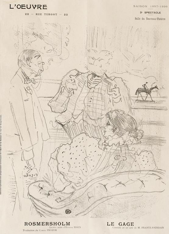 Henri de Toulouse-Lautrec, "Le Gage" (Edition du programme de théâtre).