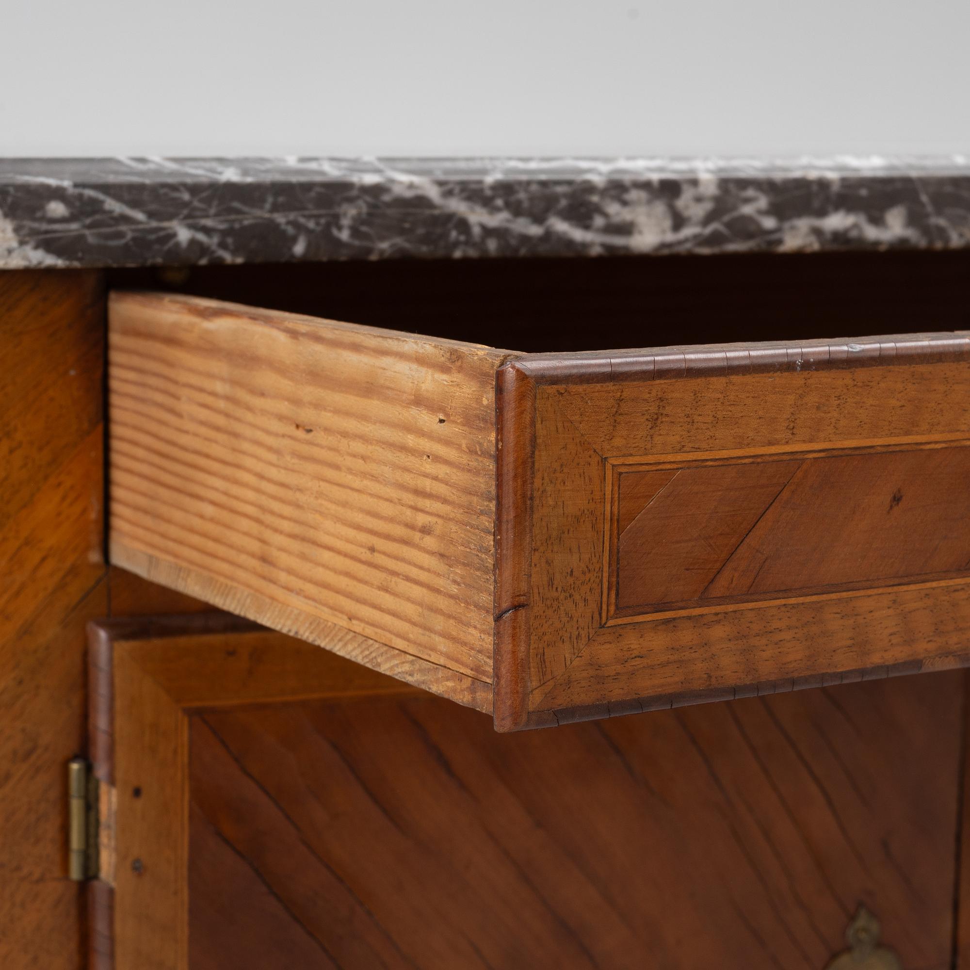 A Rococo bedside cabinet, 18th century.