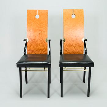 Pierre Cardin, A set of eight chairs marked Pierre Cardin, France. 1980s.