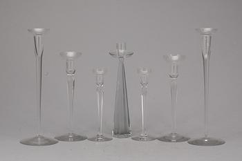 LJUSSTAKAR, glas, 7 st. Bland annat Orrefors.