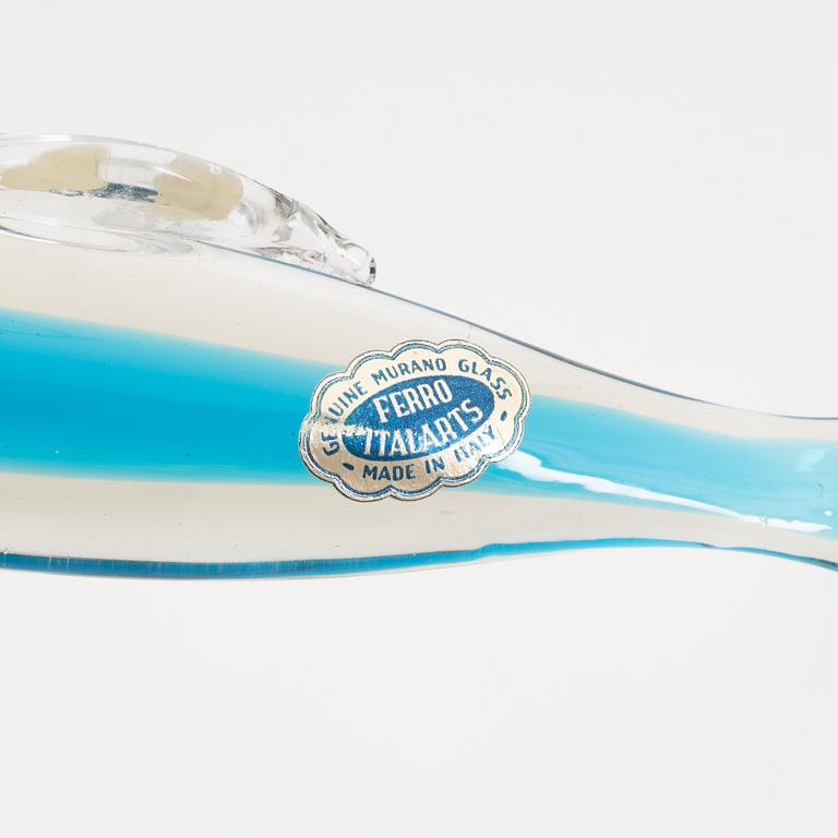 Three glass sculptures, including Luciano Ferro, Murano, Italy.