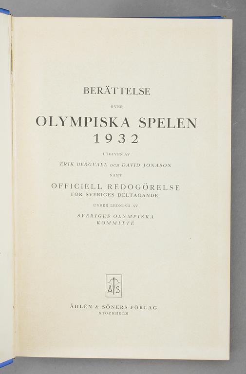 PARTI BÖCKER, 6 volymer, bla Idrottsboken 1945, Olympiska spelen 1912.