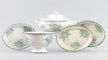 MATSERVIS, flintgods, 58 delar, "Gröna Anna", Rörstrand.