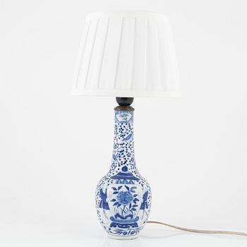 A Kangxi style porcelain table lamp, China, circa 1900.