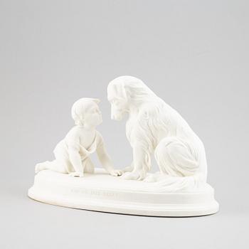 SKULPTUR, parian, stor modell, "Kan du inte tala" Gustavsberg, 1900-tal.