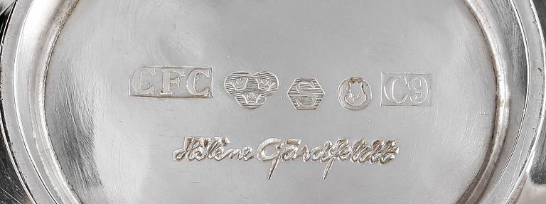 SKÅLAR, 2 st, silver, hovjuvelerare Carlman AB, bl a sign Hélène Gärdfeldt, Stockholm 1953. Tot vikt 603.