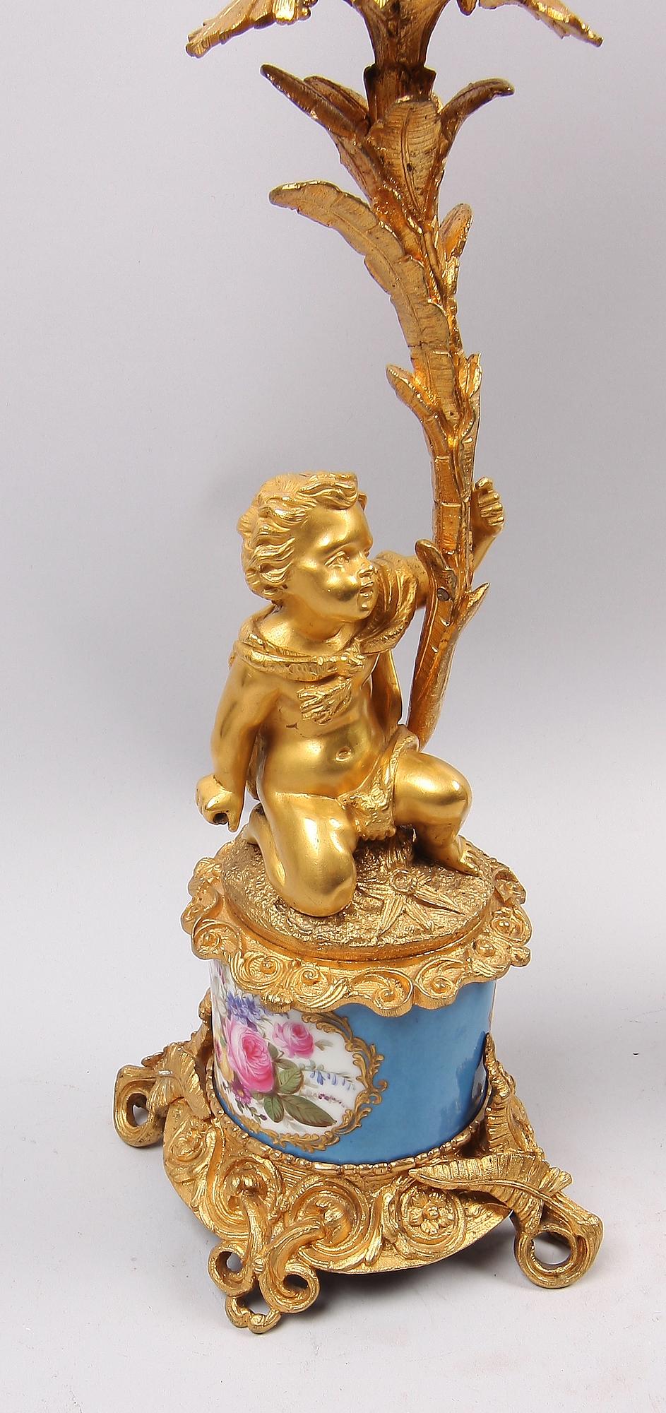 KANDELABRAR, ett par, Louis XV-stil, 1800-talets andra del.