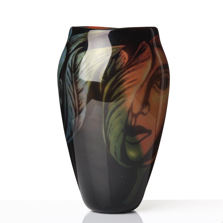 Eva Englund, a unique "graal" glass vase, Muraya, Sweden 1991.