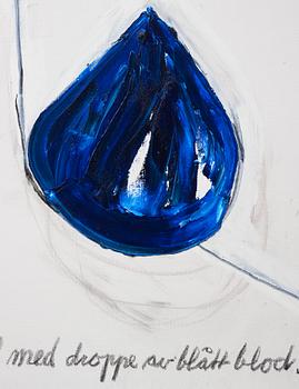 Torsten Andersson, 'Monument med droppe av blått blod. Den kreativa människans blod'.