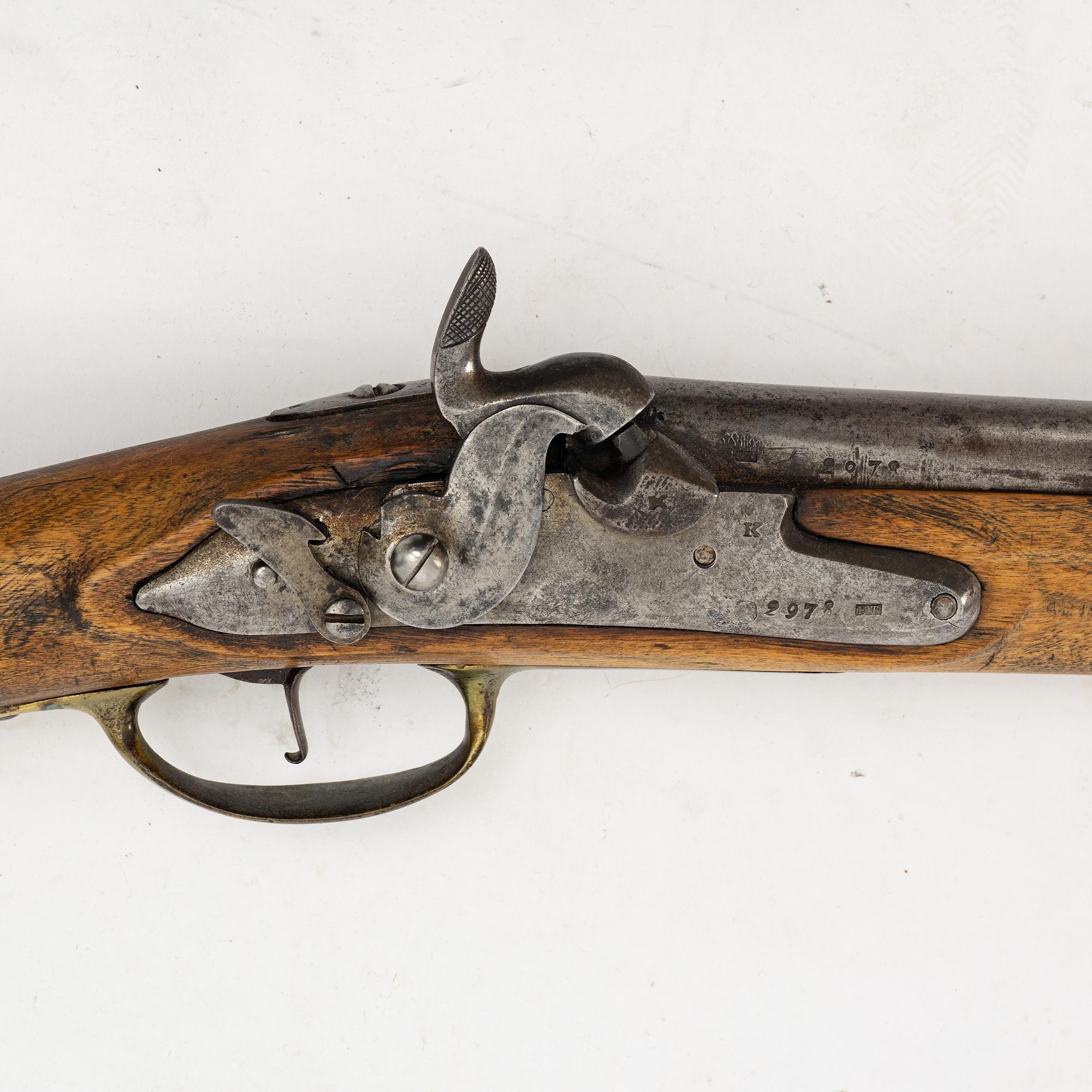 Flintlock rifle, converted to percussion lock, Norwegian model m/1774-1841 (?).