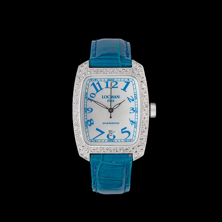 A Locman ladies diamond wrist watch, app. 1 cts of brilliant cut diamonds.