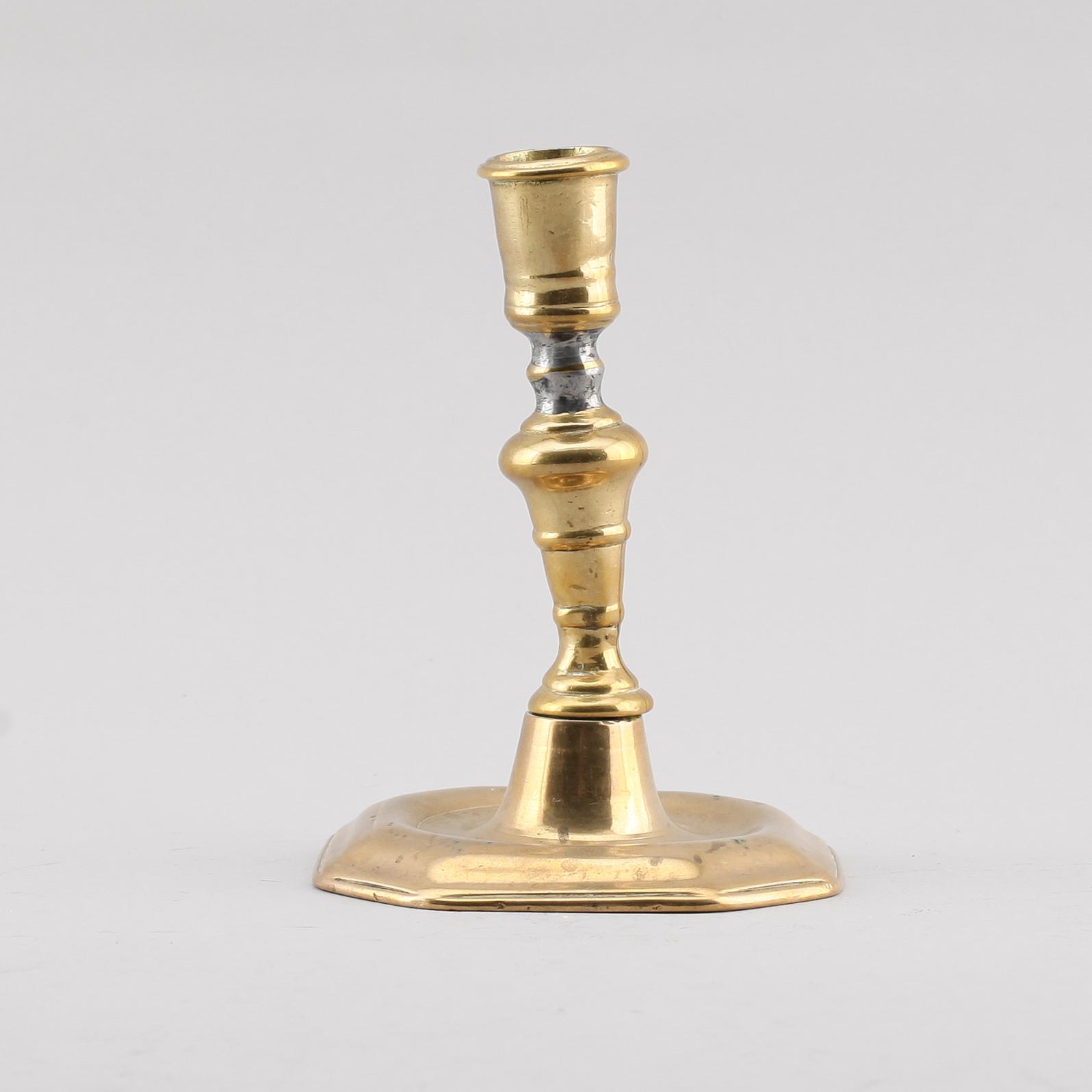 LJUSSTAKE, mässing, 1700-tal.