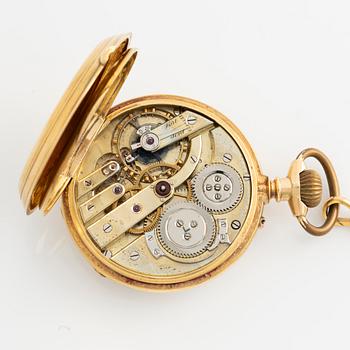 L Landgren, Stockholm, 18K gold, pocket watch, 48.5 mm.