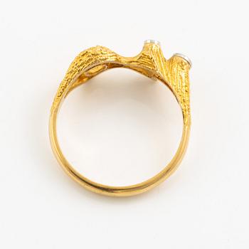 Björn Weckström, Ring in 18K gold set with octagon-cut diamonds, Finland 1976. For Lapponia.