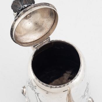 Axel Gerhard Sundberg, kaffekanna, silver, Västerås 1883.