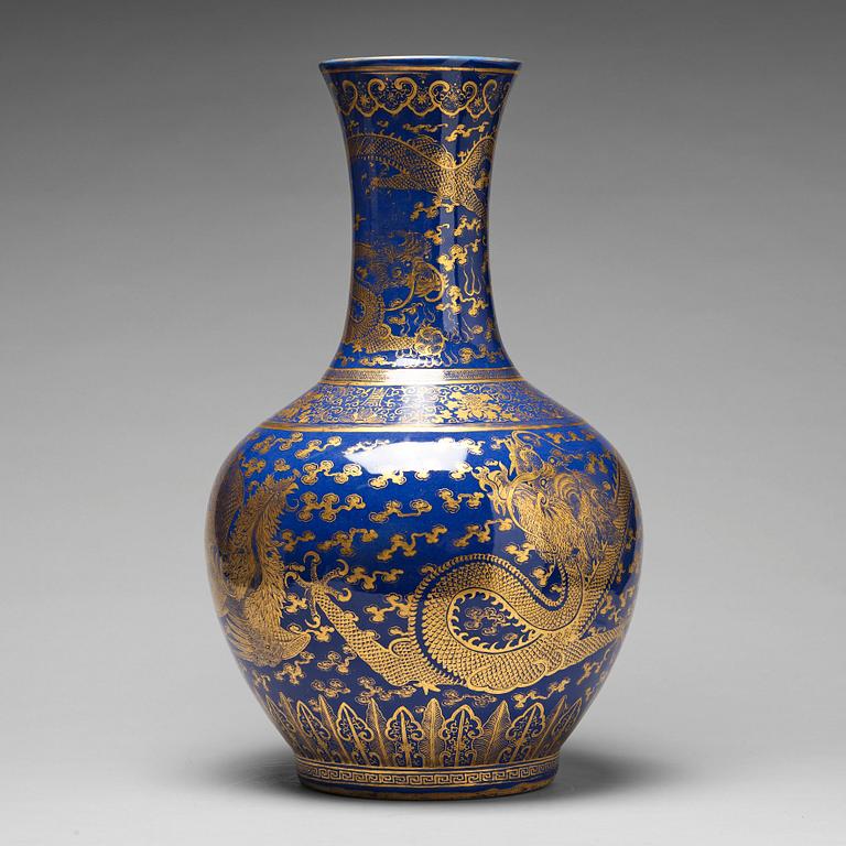 A large Chinese 'dragon and phoenix' vase, 20th Century.