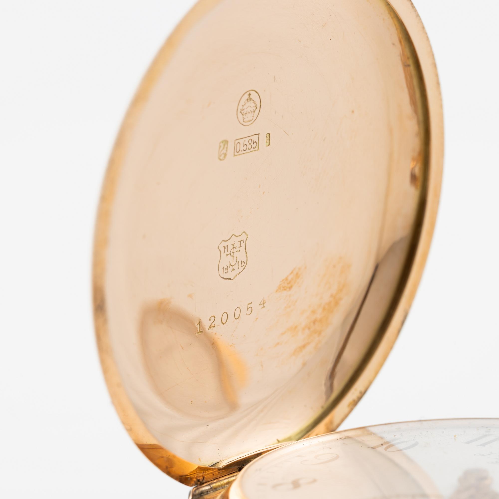 J.W Grönbäck, Stockholm, fickur, savonett, 51 mm.