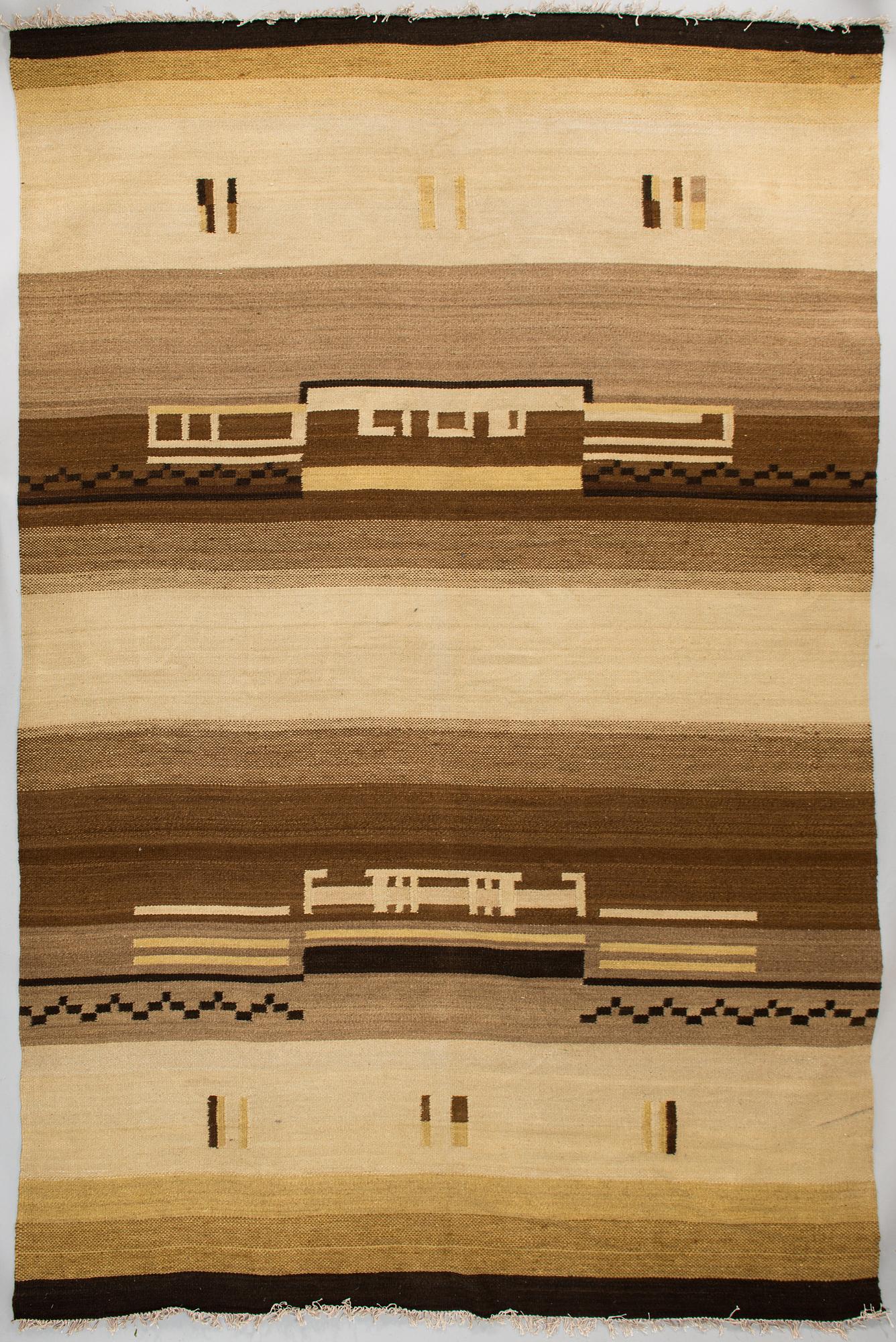 Margareta Ahlstedt-Willandt, A 1930s Finnish flat weave carpet for The Friends of Finnish Handicraft. Circa 320x230 cm.