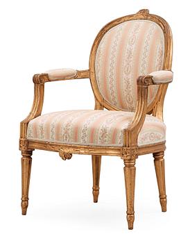 478. A Gustavian late 18th century armchair.