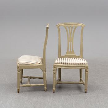 A pair of late 18th century Gustavian chairs, Stockholm.