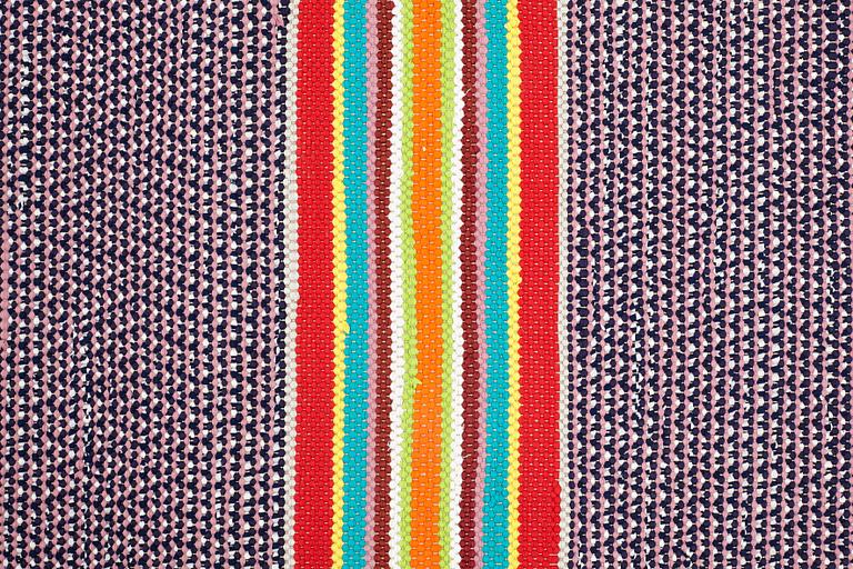 Jenny Mäkinen, Matto, a runner, "Jenny", a rag rug, ca 1120,5 x 71,5-74 cm, Finland the beginning of the 1970's.