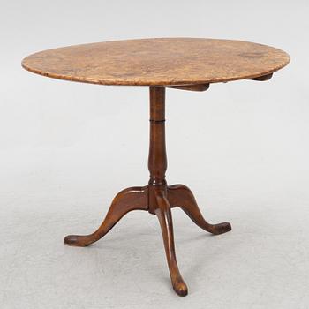 A burr alder tilt-top table by A. J. Rosendahl (master active in Arboga 1762-1836).