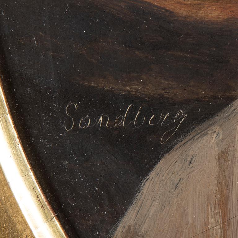 JOHAN GUSTAF SANDBERG, Olja på pannå, signerad.