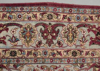 MATTO, a semi-antique silk Kashan relief (souf), ca 300 x 199,5 cm.