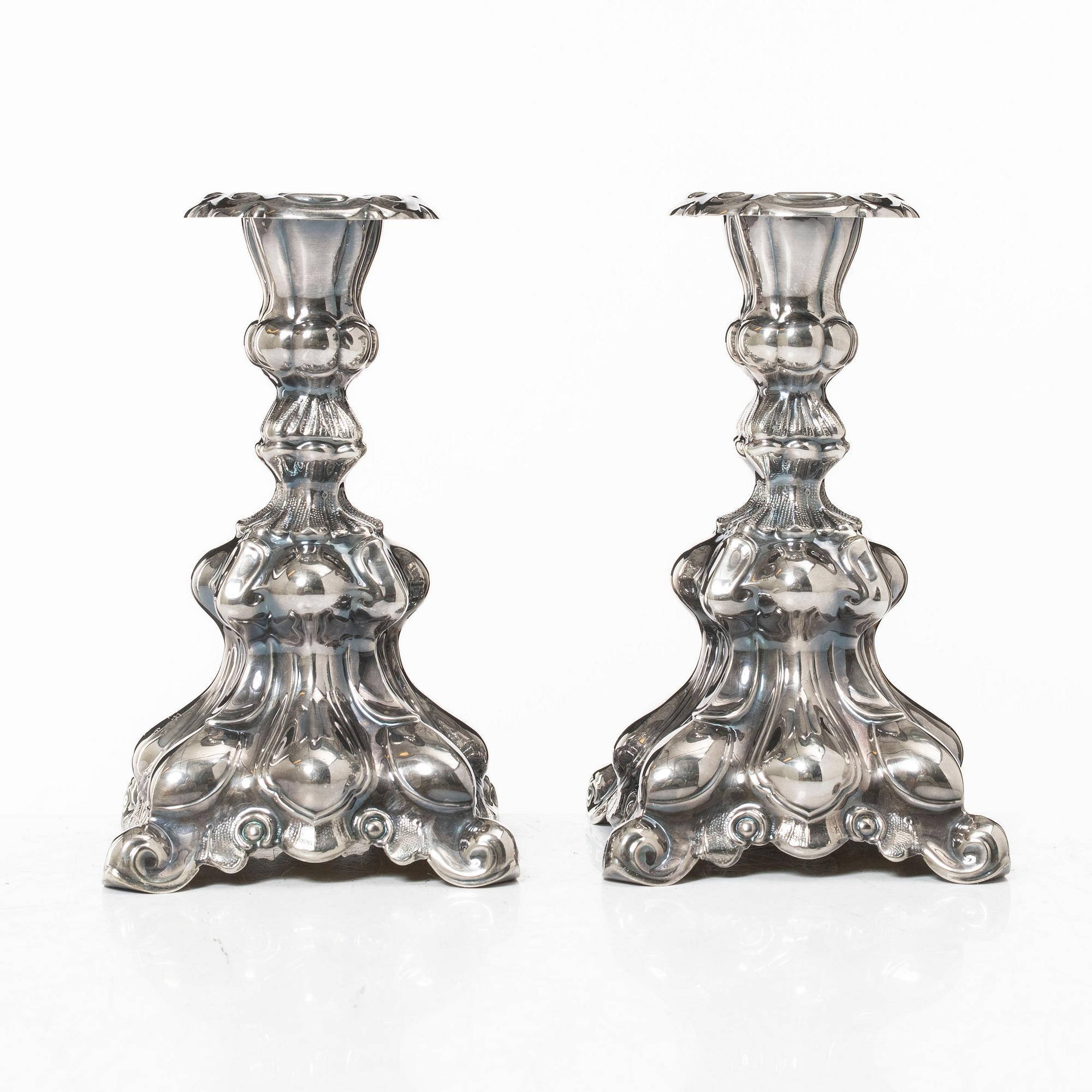 Candelsticks, a pair, silver, TESI, Gothenburg, 1959.