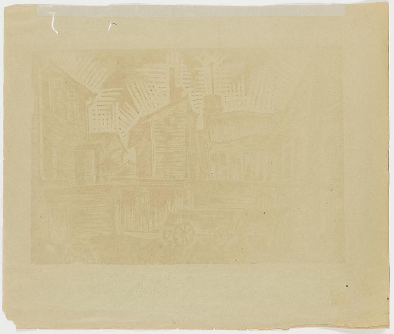 Eduard Wiiralt, linocut, mogoram signed in the print.