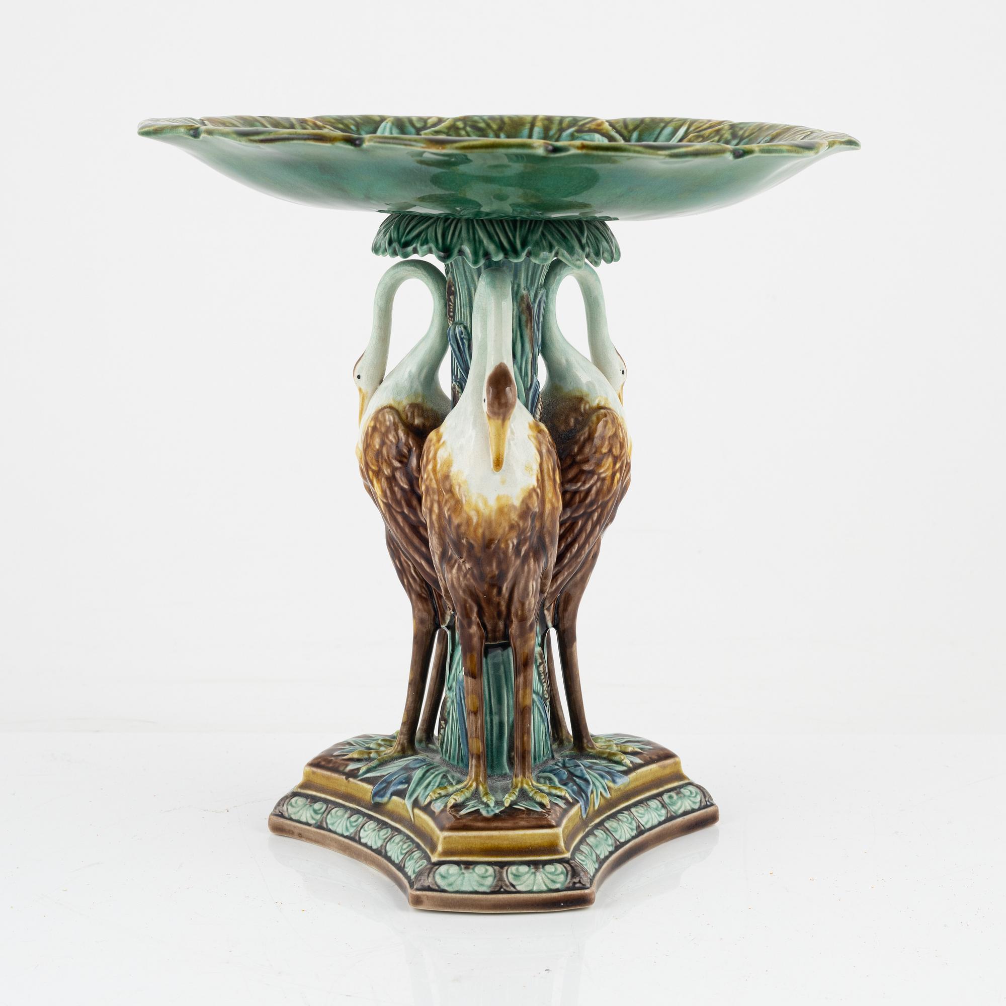 A majolica tazza, Gustafsberg, around the year 1900.