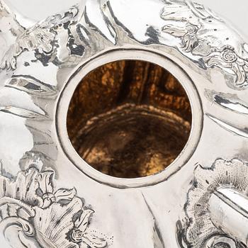 A Russian silver teapot, Moscow 18th century, unclear marks, probably Fedor Petrov (active 1760-1789).