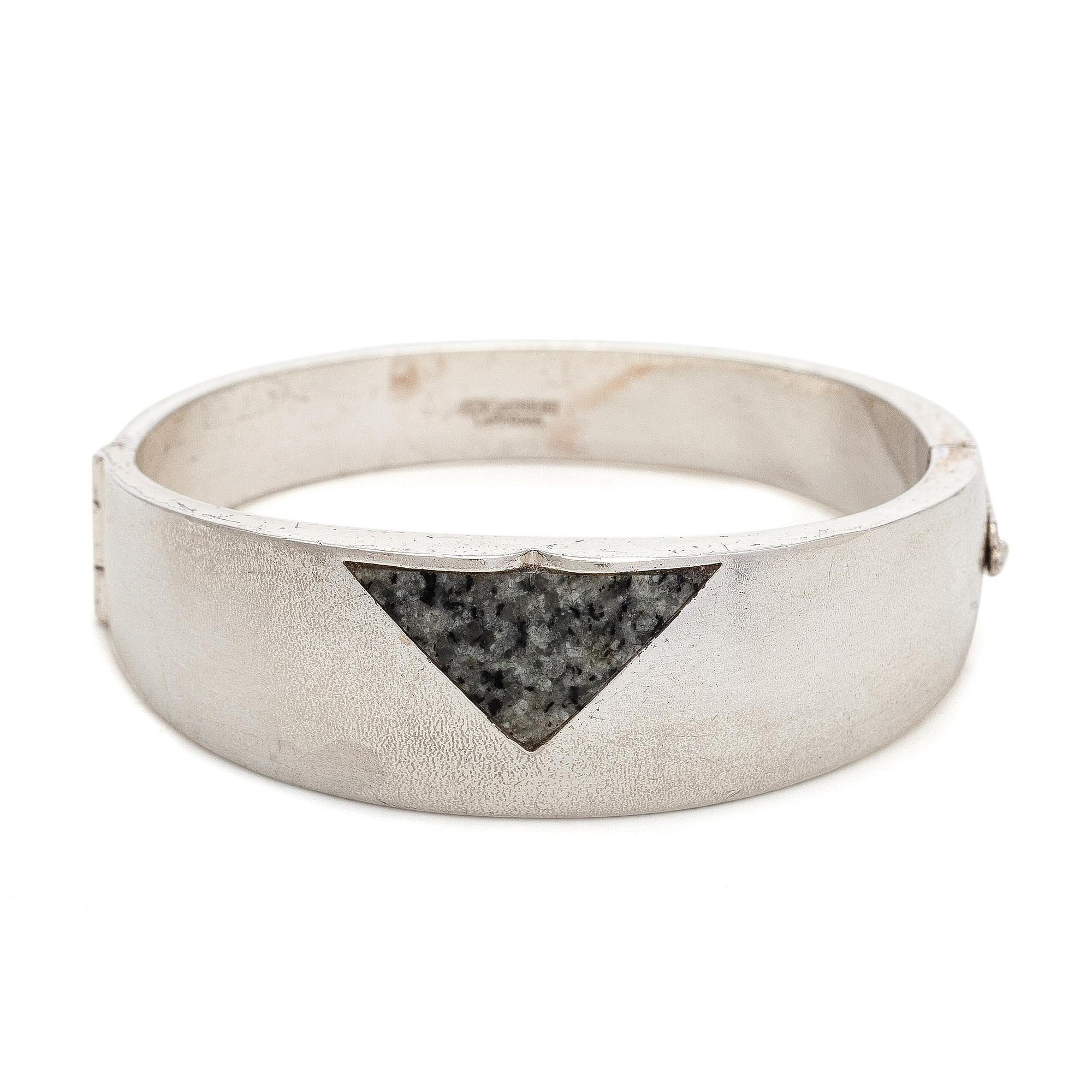 Björn Weckström, bracelet, “Astaire”, silver, grey granite, Lapponia 1987.