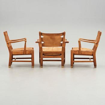 SCANDINAVIAN MODERN, fåtöljer, 3 st, 1900-talets mitt.