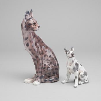 TWO DAHL JENSEN PORCELAIN FIGURINS.