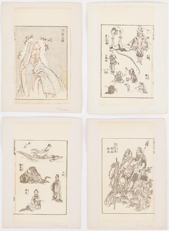 SHEETS from woodblock book, 24 pc, Japan, 19th century.