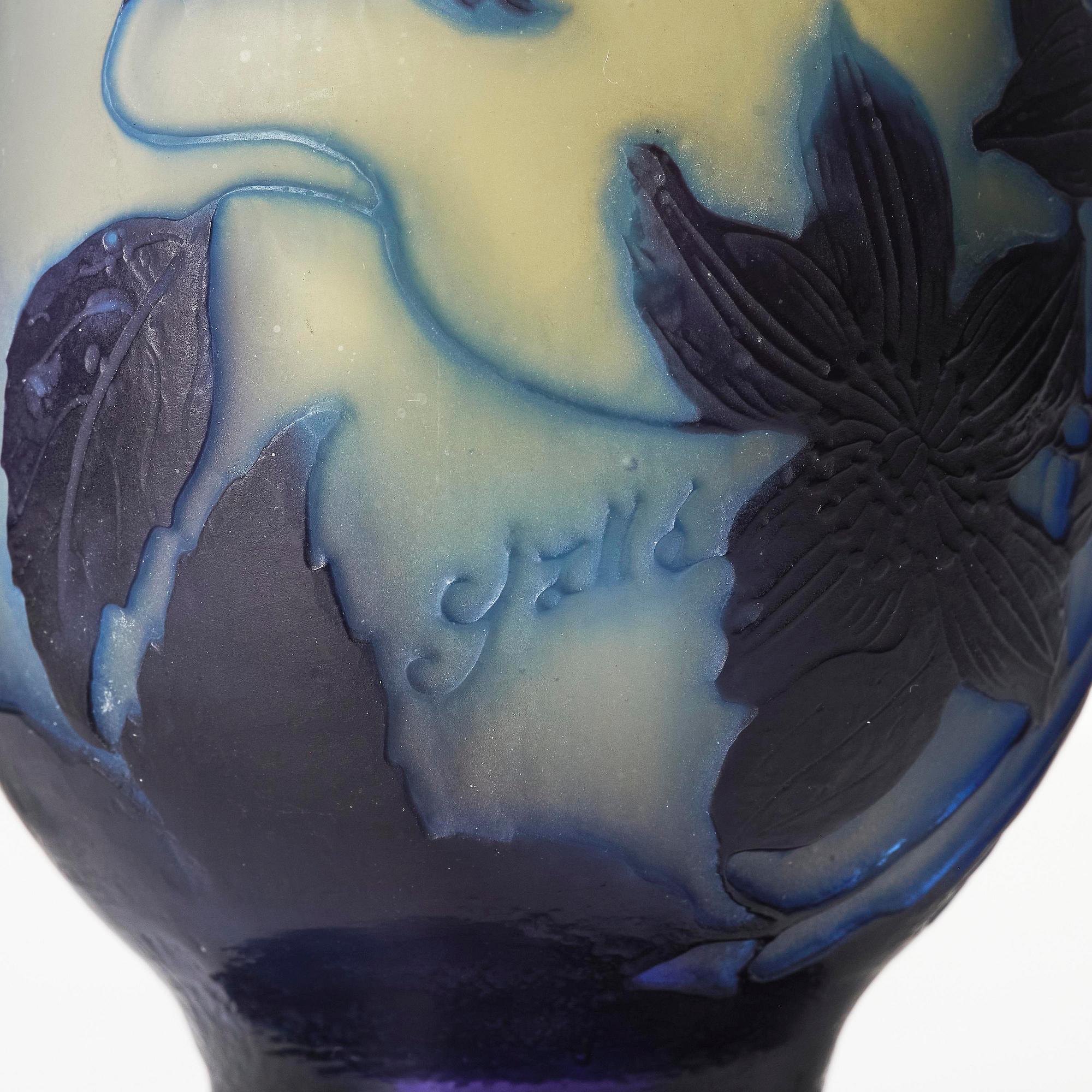 Emile Gallé, an Art Nouveau cameo glass vase, Nancy, France.