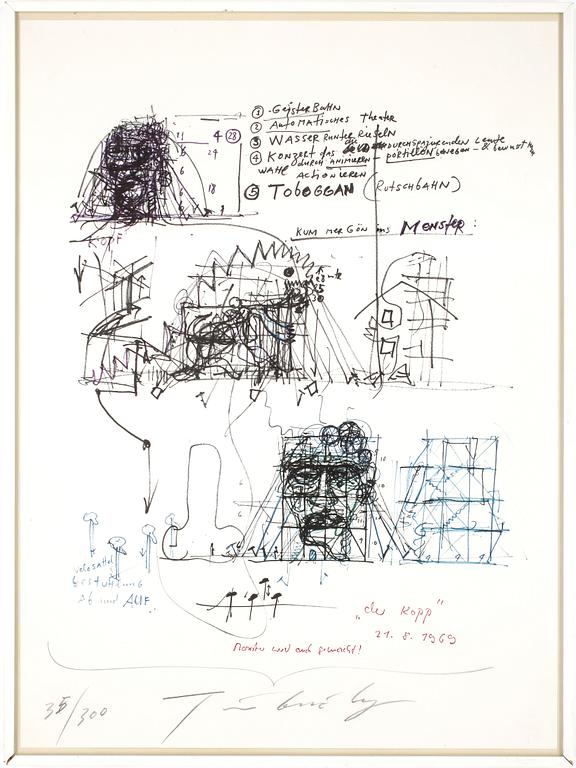 JEAN TINGUELY, färglitografi, signerad och numrerad 35/300.