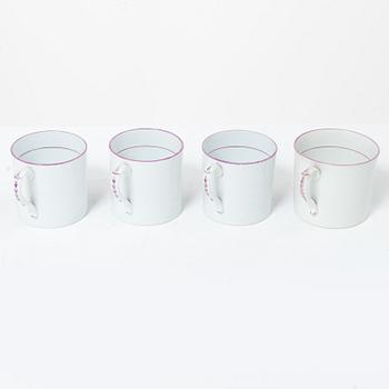 A purple camaieu part coffee service, Early 19th century.