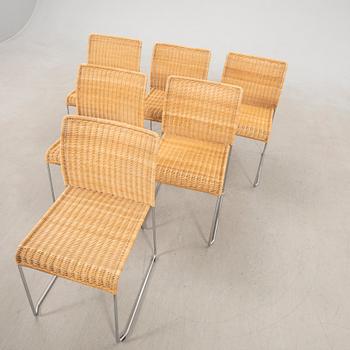 Tito Agnoli, chairs 6 pcs S21, Italy, late 20th century.