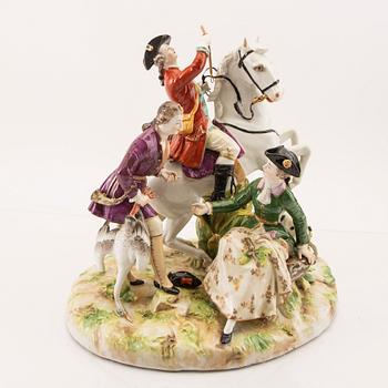 Figurgrupp troligen Ludwigsburg Tyskland 1900-talets första hälft porslin.
