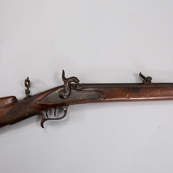 A percussion lock rifle by Gerling in Kiel mid 1800s.