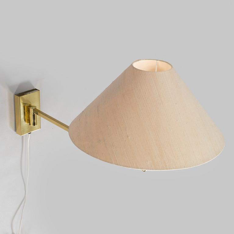A 1970s/80s brass floor lamp, wall lamp and table lamp for Hövik verk.