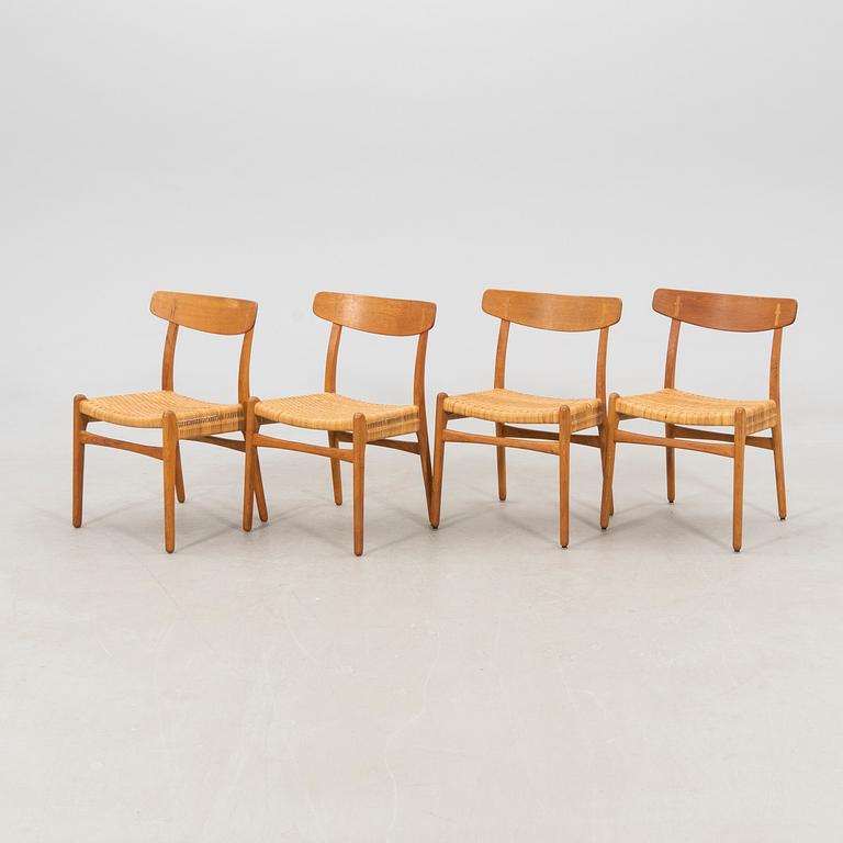 Hans J. Wegner, stolar, 4 st, "Spisestolen/ CH-23", Carl Hansen & Son, Odense, Danmark sent 1900-tal.