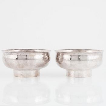 A pair of Swedish sterling silver bowls, mark of Atelier Borgila, Stockholm, 1970 and 1975.