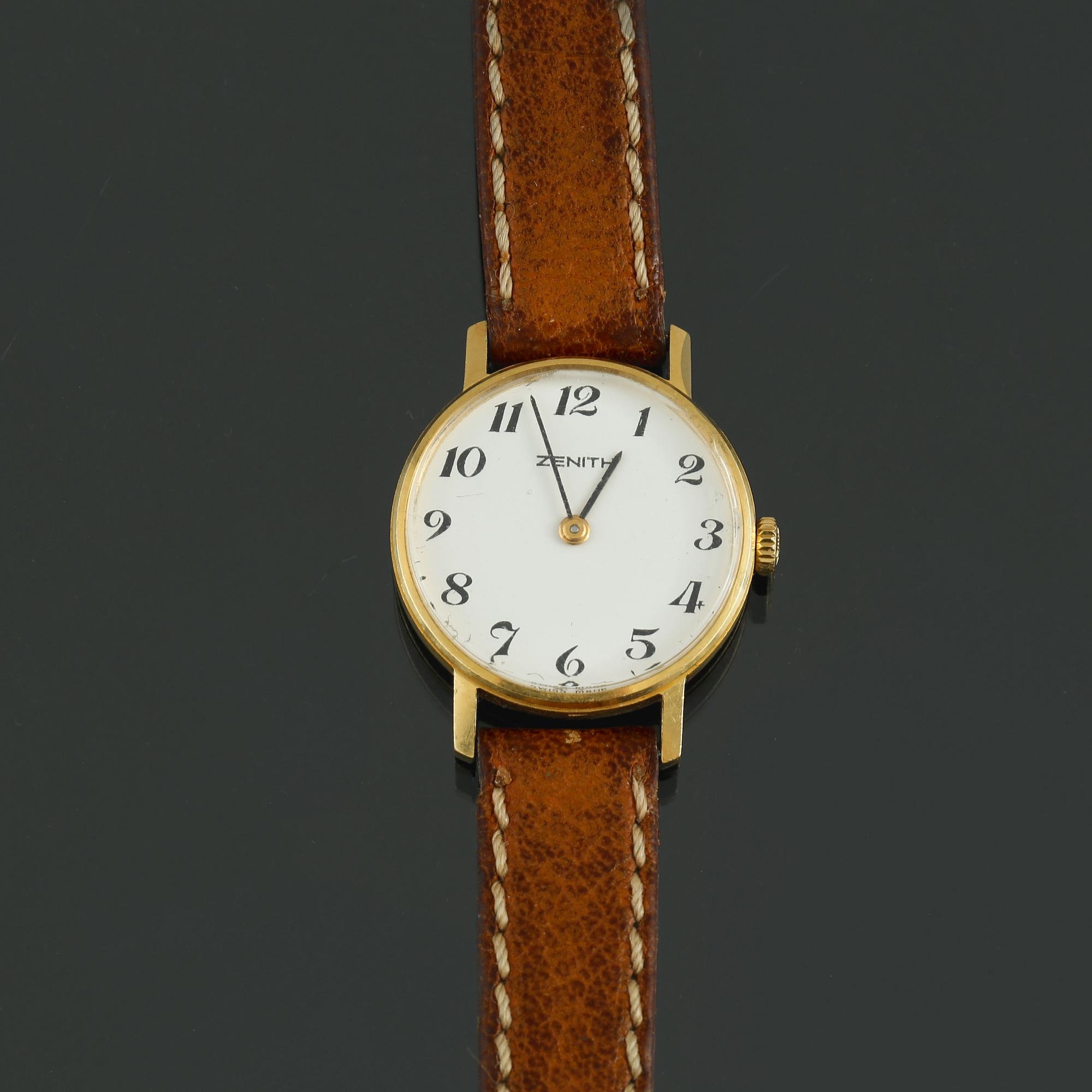 ARMBANDSUR, dam, 18 k guld, Zenith, 1900-talets andra hälft. Total vikt ca 17 g.