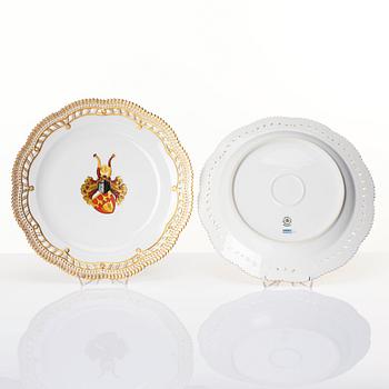 A set of 12 Royal Copenhagen armorial dishes, Denmark, 20th Century.